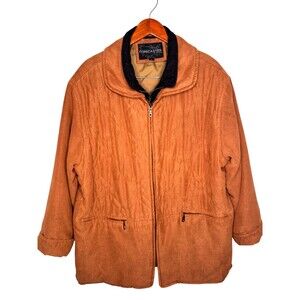 VTG Forecaster of Boston Quilted Barn Jacket Coat Men's Large Brown Faux Suede